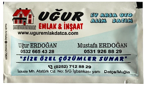 Uğur Emlak & İnşaat — baskılı ıslak mendil baskı örneği