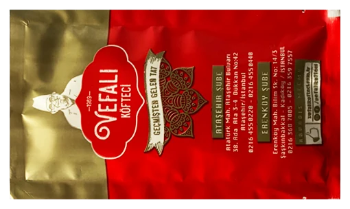 Vefalı Köfteci — baskılı ıslak mendil baskı örneği