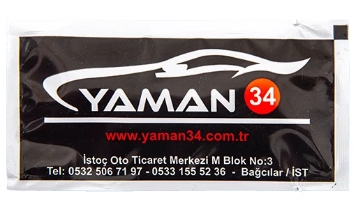Yaman 34 — baskılı ıslak mendil baskı örneği