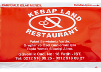 7x10 Restoran İçin Logolu Islak Mendil Nadir Ambalaj Islak Mendil